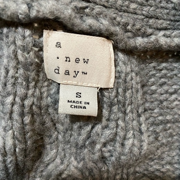 Cable Knit Open Front Cardigan Charcoal Grey - Picture 5 of 6